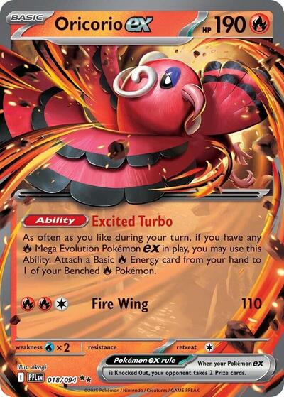 Oricorio ex - 018 (ME02: Phantasmal Flames) Near Mint Holofoil