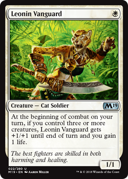 Leonin Vanguard (Magic 2019 Core Set) Light Play