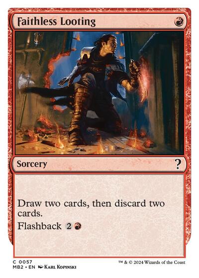 Faithless Looting (White Border) (Mystery Booster 2) Near Mint