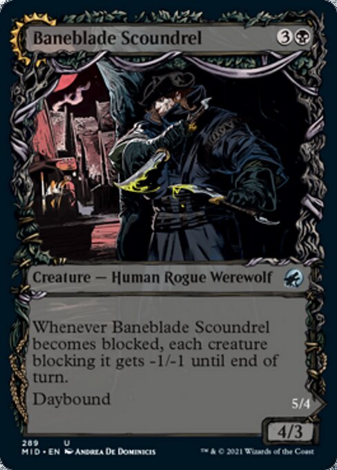 Baneblade Scoundrel / Baneclaw Marauder (Showcase) (Innistrad: Midnight Hunt) Light Play Foil