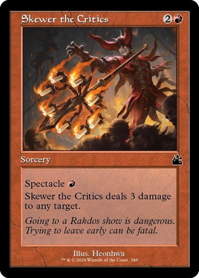 Skewer the Critics (Retro Frame) (Ravnica Remastered) Light Play
