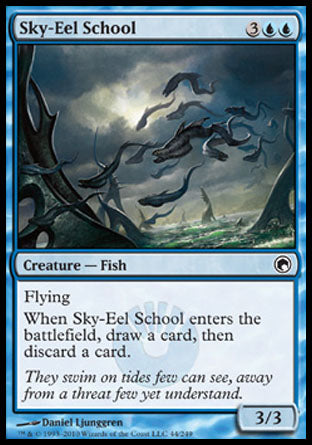 Sky-Eel School (Scars of Mirrodin) Light Play Foil