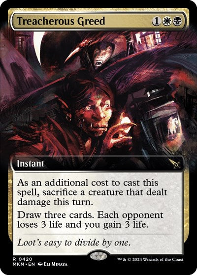 Treacherous Greed (Extended Art) (Murders at Karlov Manor) Light Play