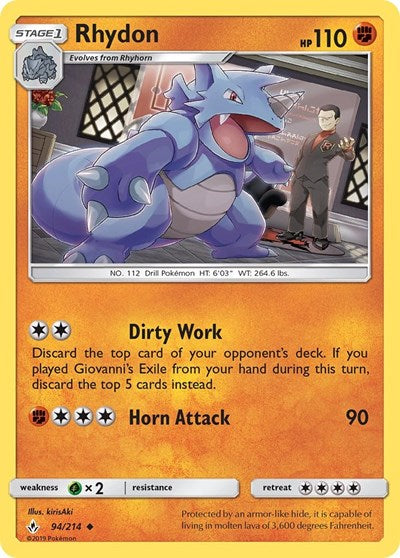 Rhydon (SM - Unbroken Bonds) Near Mint Reverse Holofoil