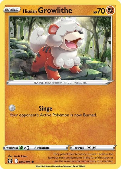 Hisuian Growlithe (SWSH11: Lost Origin) Near Mint
