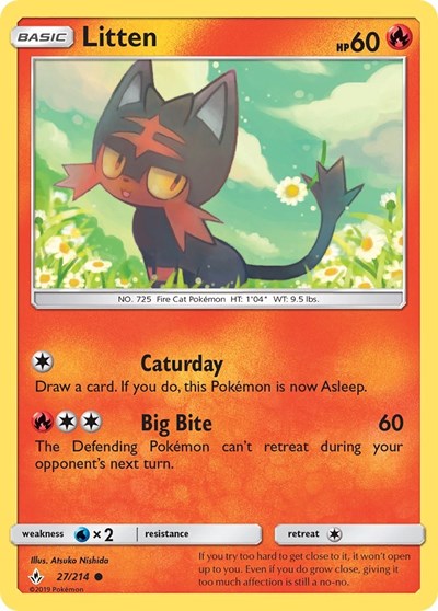 Litten (27) (SM - Unbroken Bonds) Near Mint Reverse Holofoil