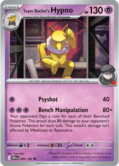 Team Rocket's Hypno (SV10: Destined Rivals) Near Mint Reverse Holofoil