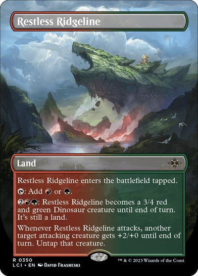 Restless Ridgeline (Borderless) (The Lost Caverns of Ixalan) Light Play Foil