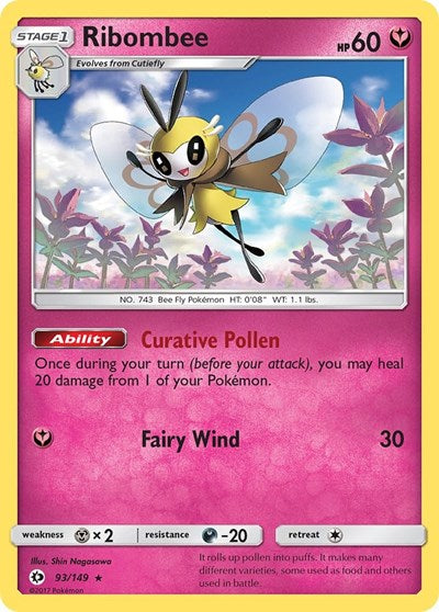 Ribombee (SM Base Set) Near Mint Holofoil