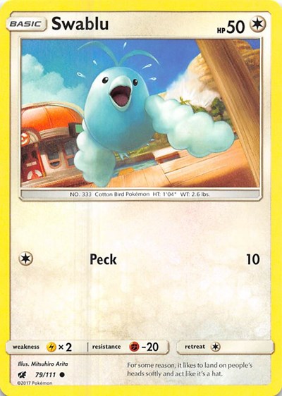 Swablu (SM - Crimson Invasion) Near Mint Reverse Holofoil