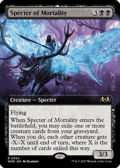 Specter of Mortality (Extended Art) (Wilds of Eldraine) Light Play