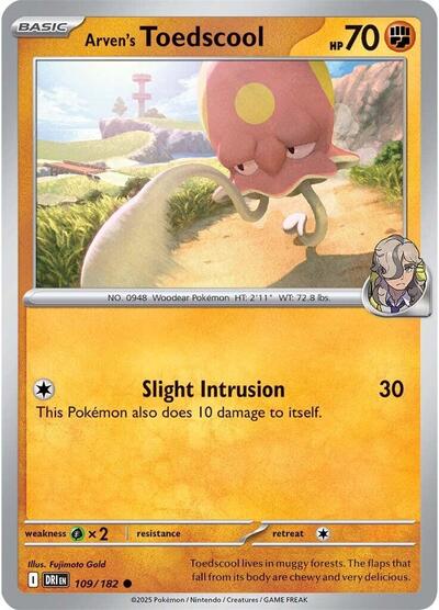 Arven's Toedscool (SV10: Destined Rivals) Near Mint Reverse Holofoil