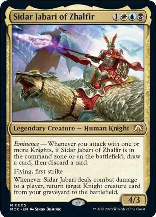 Sidar Jabari of Zhalfir (Commander: March of the Machine) Near Mint Foil