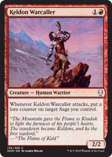 Keldon Warcaller (Dominaria) Light Play Foil
