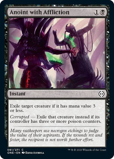 Anoint with Affliction (Phyrexia: All Will Be One) Near Mint Foil