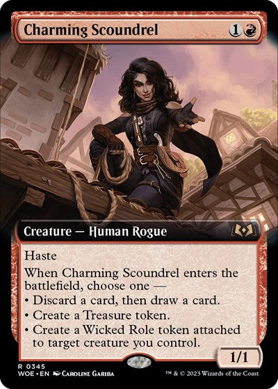 Charming Scoundrel (Extended Art) (Wilds of Eldraine) Near Mint Foil