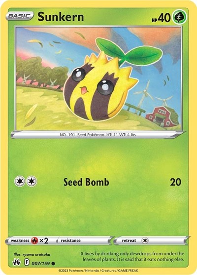 Sunkern (Crown Zenith) Near Mint Reverse Holofoil