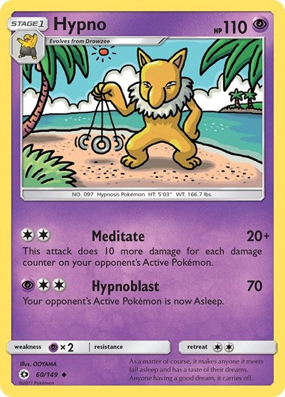 Hypno (SM Base Set) Near Mint Reverse Holofoil