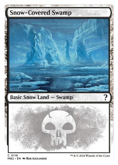 Snow-Covered Swamp (White Border) (Mystery Booster 2) Near Mint