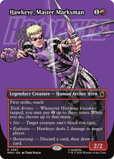 Hawkeye, Master Marksman (Borderless) (Marvel Super Heroes) Near Mint Foil