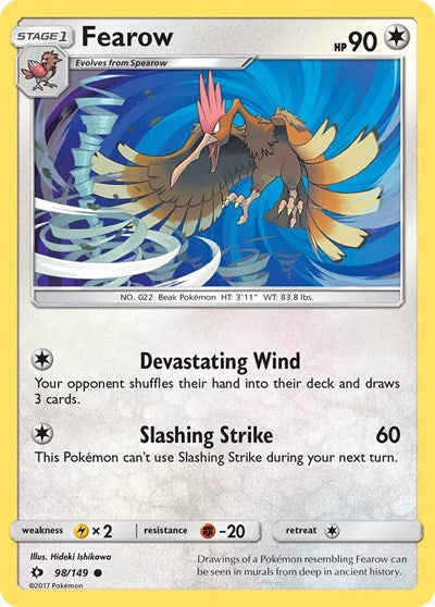 Fearow (SM Base Set) Near Mint Reverse Holofoil