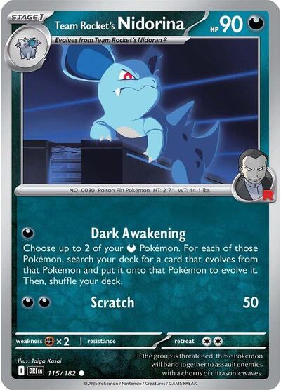 Team Rocket's Nidorina (SV10: Destined Rivals) Near Mint Reverse Holofoil