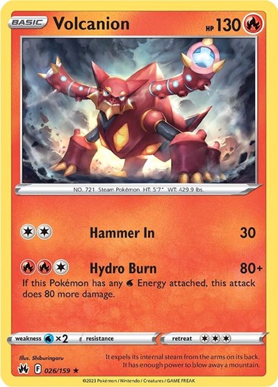 Volcanion (Crown Zenith) Near Mint Reverse Holofoil
