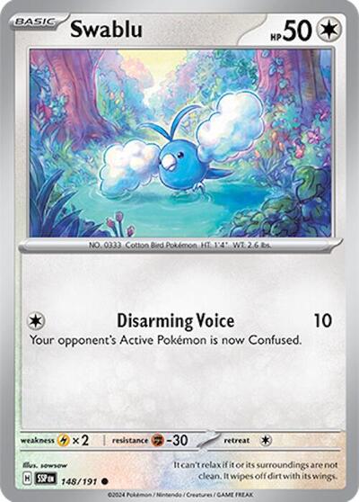 Swablu (SV08: Surging Sparks) Near Mint Reverse Holofoil