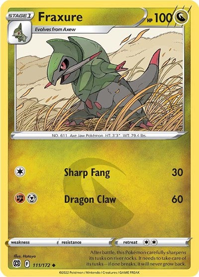 Fraxure (SWSH09: Brilliant Stars) Near Mint Reverse Holofoil