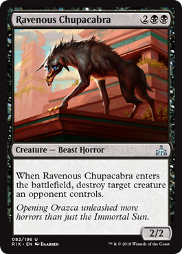 Ravenous Chupacabra (Rivals of Ixalan) Light Play