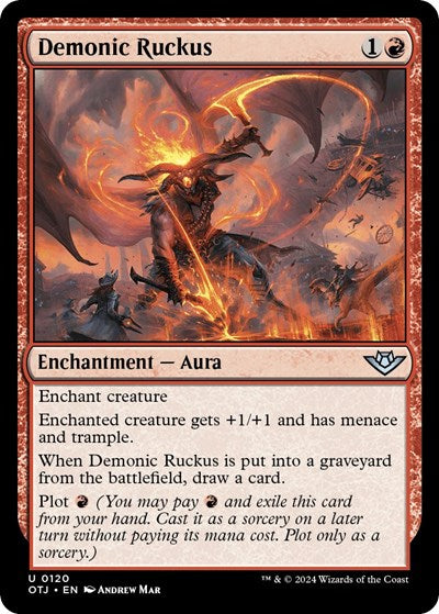 Demonic Ruckus (Outlaws of Thunder Junction) Light Play Foil