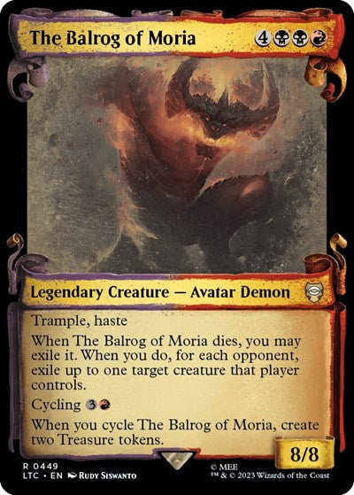 The Balrog of Moria (Showcase Scrolls) (Commander: The Lord of the Rings: Tales of Middle-earth) Light Play