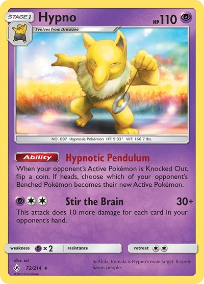 Hypno (SM - Unbroken Bonds) Near Mint Reverse Holofoil