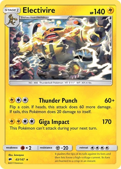 Electivire (SM - Burning Shadows) Near Mint