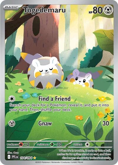 Togedemaru - 104 (ME02: Phantasmal Flames) Near Mint Holofoil