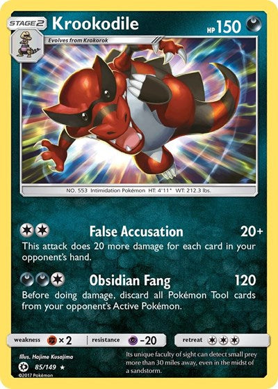 Krookodile (SM Base Set) Near Mint Reverse Holofoil