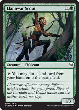 Llanowar Scout (Dominaria) Light Play Foil