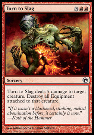 Turn to Slag (Scars of Mirrodin) Light Play Foil