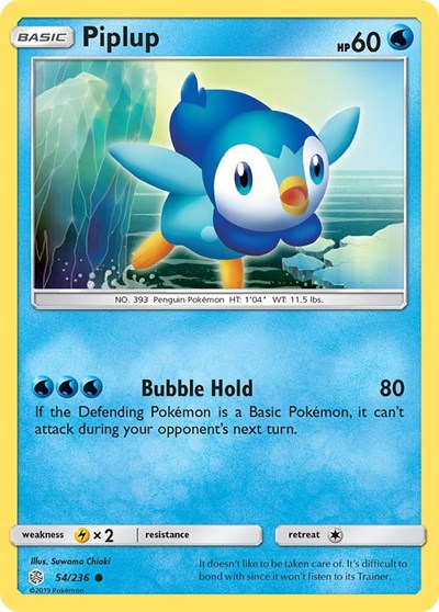 Piplup (SM - Cosmic Eclipse) Near Mint Reverse Holofoil