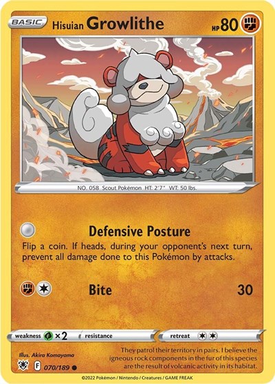 Hisuian Growlithe (SWSH10: Astral Radiance) Near Mint