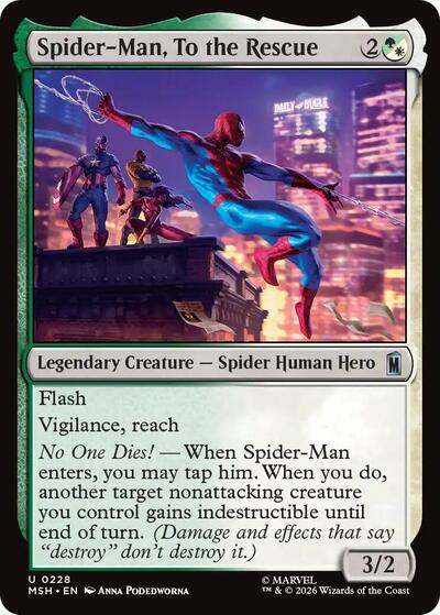 Spider-Man, To the Rescue (Borderless) (Marvel Super Heroes) Near Mint Foil