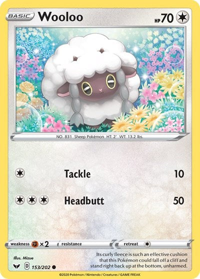 Wooloo (153) (SWSH01: Sword & Shield Base Set) Near Mint Reverse Holofoil