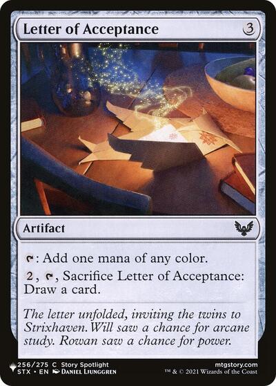 Letter of Acceptance (The List) Near Mint