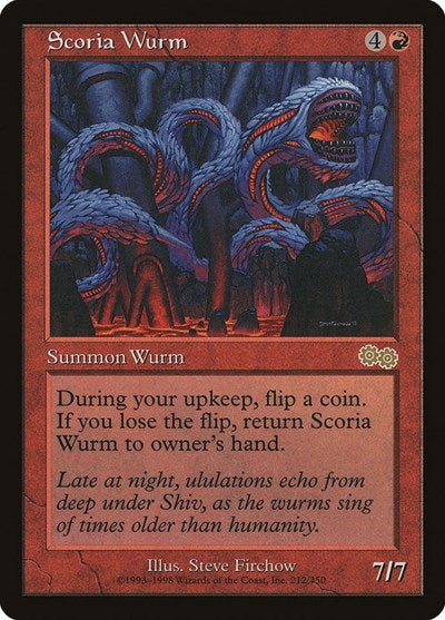 Scoria Wurm (Urza's Saga) Light Play