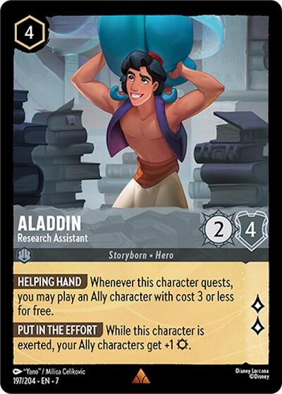 Aladdin - Research Assistant (Archazia's Island) Near Mint