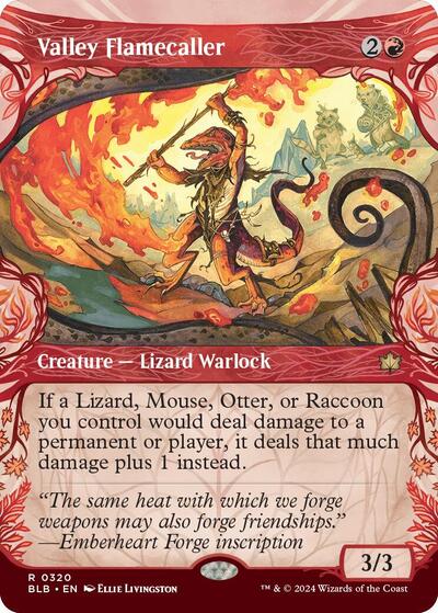 Valley Flamecaller (Showcase) (Bloomburrow) Light Play