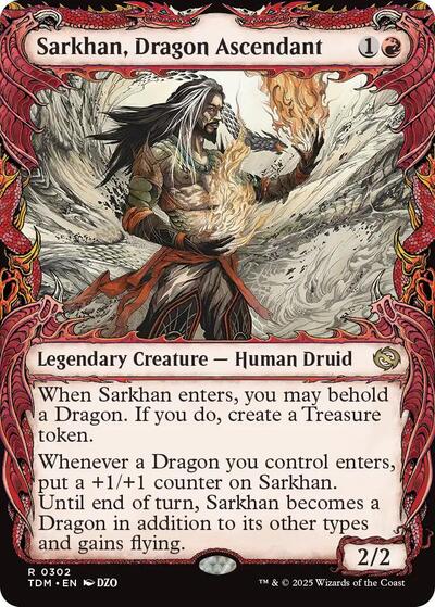 Sarkhan, Dragon Ascendant (0302) (Showcase) (Tarkir: Dragonstorm) Light Play Foil