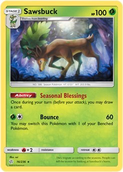 Sawsbuck - 16/236 (Prerelease Kit Exclusive) (Deck Exclusives) Near Mint