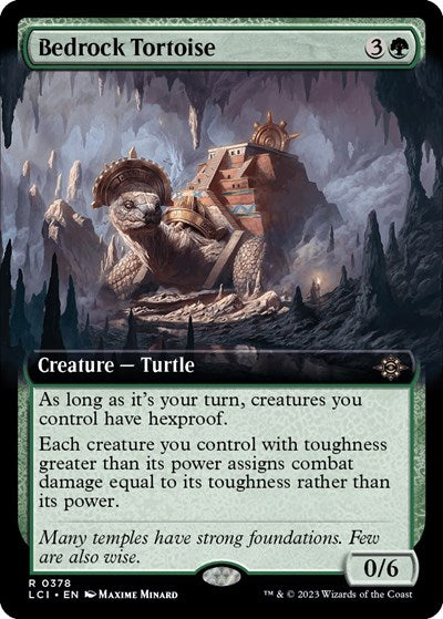 Bedrock Tortoise (Extended Art) (The Lost Caverns of Ixalan) Light Play Foil