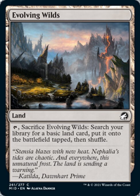 Evolving Wilds (Innistrad: Midnight Hunt) Light Play Foil